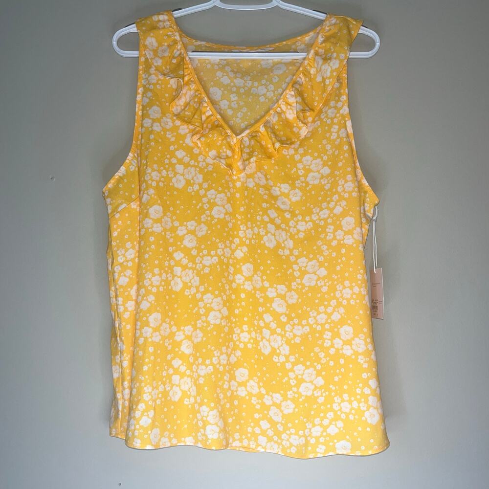 NWT! Lauren Conrad Yellow / White Tank Top Size XXL - Picture 11 of 11
